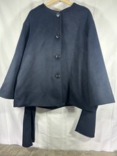 M&S Navy Blue Cape Coat With