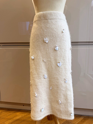Zara ivory alpaca knit midi - alpaca,