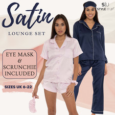 Ladies Satin Pyjamas Pjs