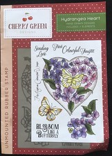 Hydrangea Heart butterfly sentiments Cherry Green Crafter's Companion stamps