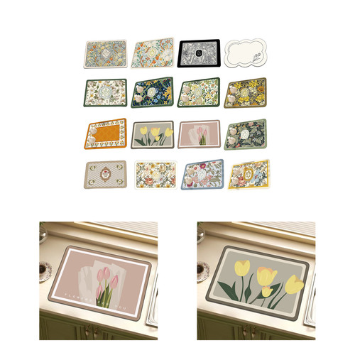 40x60cm kitchen flower mat - 40x60cm,
