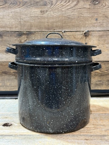 Enamelware blancher pot pasta - enamelware,