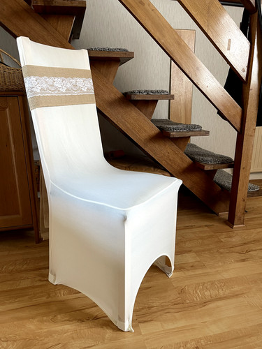 Hessian chair sashes bride - hessian,