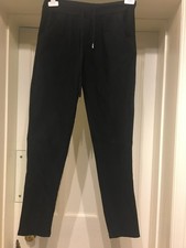 MADE IN ITALY:FAB BLACK CASUAL SKINNY LEG TROUSERS ELASTICATED WAIST UK 10