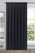 LINEN LOOK BLACK VOILE PANEL