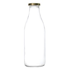 1L Glass Milk Bottle and Lid