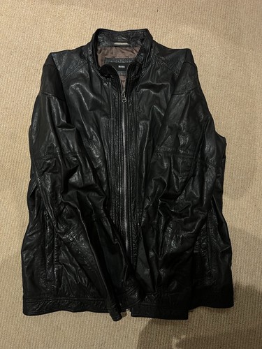 Hugo boss men leather jacket - boss, men's
