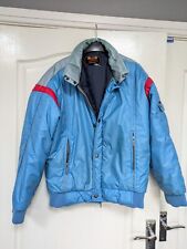 Vintage 1980s Campri Ski Jacket Size Medium /Large Blue GREY Retro Winter Coat