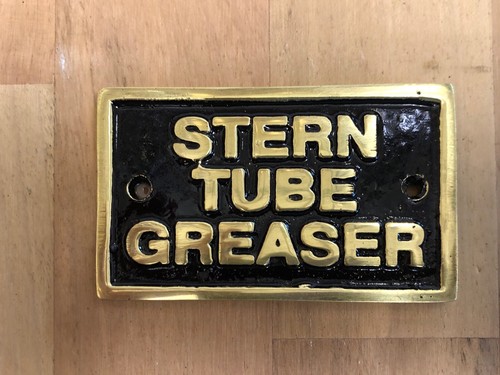 Brass stern tube greaser plate - stern,