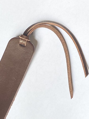 Leather bookmark brown - leather,