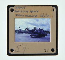 35MM SLIDE AIRCRAFT 1971 WESTLAND SCOUT HELICOPTER BRIT. ARMY MIDDLE WALLOP A79