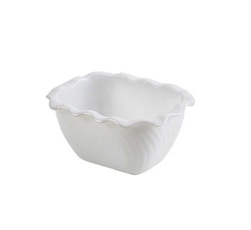White black red deli crock - white/black/red,