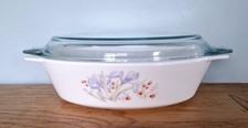 Vintage PYREX Blue Iris Oval