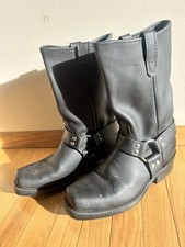 Men's Black Leather DOUBLE-H Barry Harness Square Toe Biker Motorcycle Boots 10D