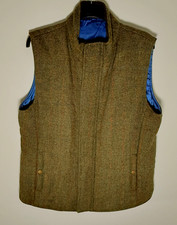 Harris Tweed Men's Large 44R Gilet Waistcoat 100% Wool Padded Shooting Hunting
