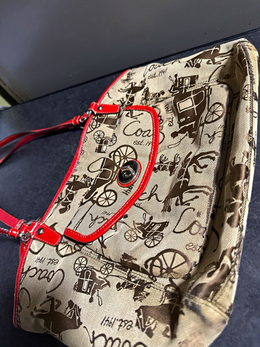 Coach logo canvas shoulder bag - shoulder,