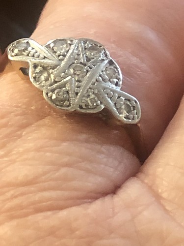 Diamond antique art deco 18ct - art,