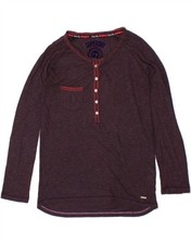 SUPERDRY Womens Top Long Sleeve UK 10 Small Purple Polyester AH03