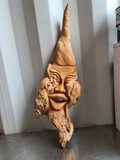 Wooden Carving Face or Dog