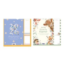 2026 Family Organiser 5 Column Calendar with Notes & Shopping List Animal Design