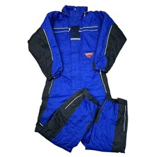 Vintage Crazy Ski Suit One Piece Snow 90s Retro Blue Childrens Kids Age 14 Years