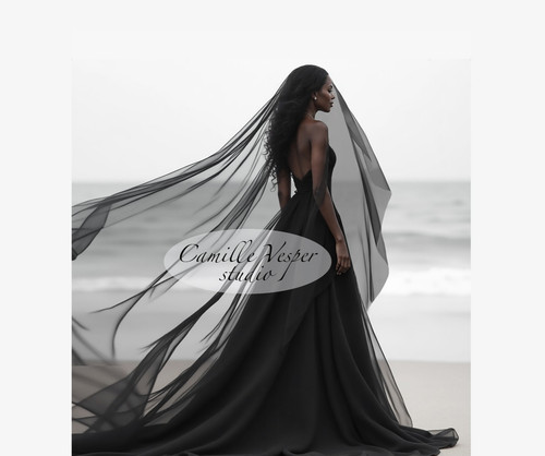 Black wedding veil