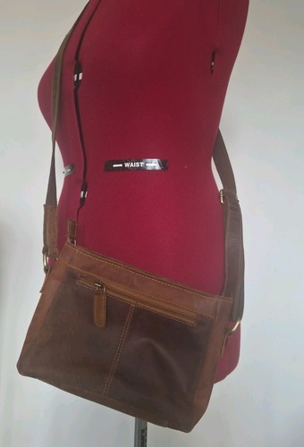 Small brown leather shoulder - brown,