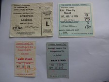 4 Liverpool Ticket Stubs - Cup