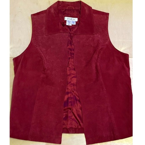 Vintage red suede - red, leather