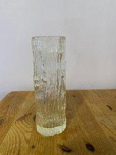 Clear Bark Effect Glass Vase