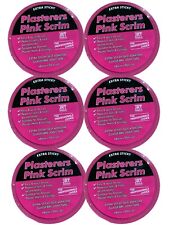 6 X Pink Scrim - EXTRA STICKY - Ultimate Adhesive Fibreglass Tape - 50mm x 90m