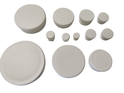 White round plastic - , caps