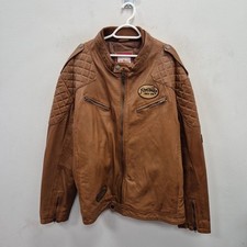 Joe Browns Cafe Racer Soft Sheep Leather Patch Biker Motorcycle Jacket Size 4XL