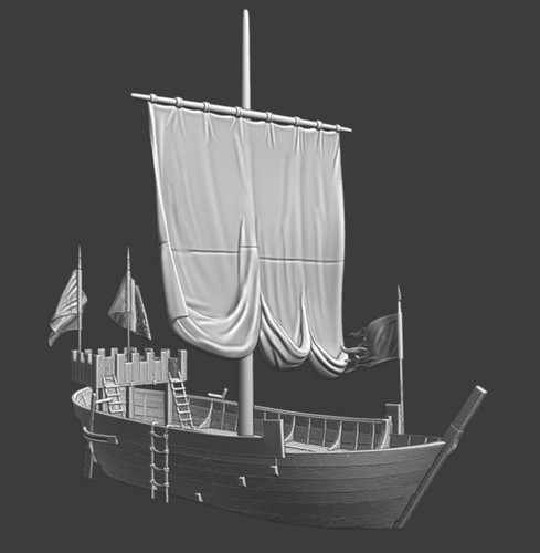 28mm medieval warship