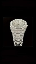 Men's Silver Diamond Rhinestone Watch Luxury Bling Ice Out Design