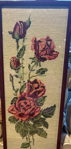 Vintage mcm retro needlepoint - vintage,