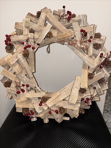 Rustic driftwood wreath - rustic, with