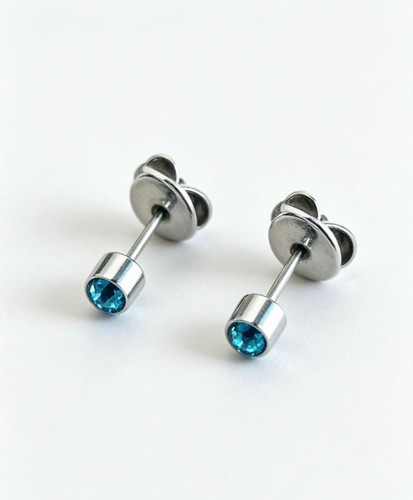 Pair gem earrings ear studs - gem,