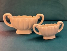 Two Vintage Wade Traditional White Scalloped Edge Small Posy Bowl Vases