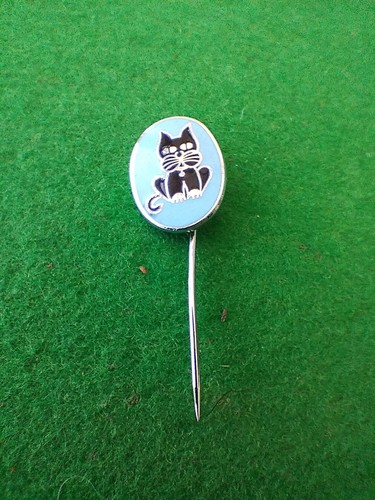 Vintage black cat pin badge - vintage,