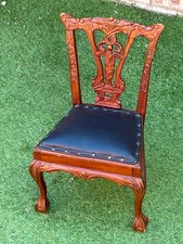 Antique Style Georgian Children Chair Claw & Ball Feet Chippendale Carvings