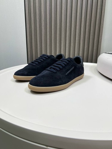 Zegna men navy blue - navy, suede