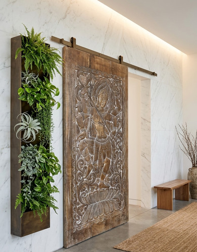 Vintage indian temple barndoor - temple,
