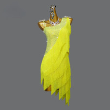 New Yellow Latin Dance Dress
