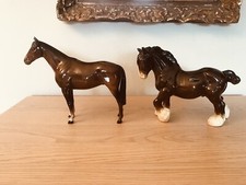 2 x Ceramic Horse Ornaments