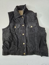 Black Suede Leather Waistcoat