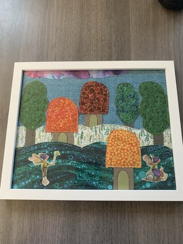 Fabric artwork woodland - artwork,