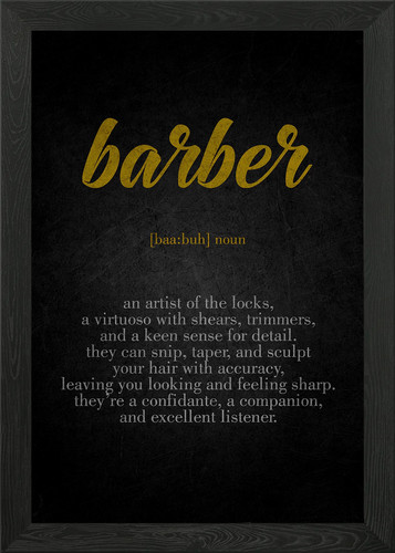 Barber definition print framed - barber,