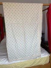 Ewa I Walla Cream Cotton Square Scarf With Jade Microdots & Lace Border Used