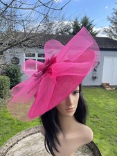 FUSCHIA PINK WEDDING ASCOT DISC HATINATOR Mother Of The Bride Hat OCCASION
